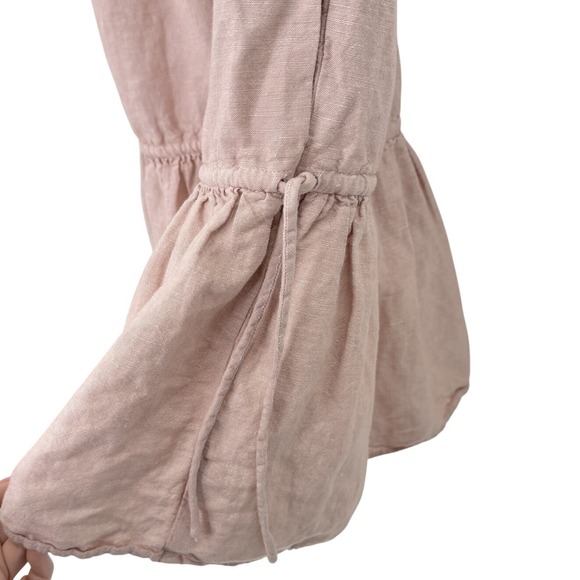 Madewell Linen-Blend Lorelei Mini Dress Sz M Dusty Pink Tiered Preppy Boho Madewell Linen-Blend Lorelei Mini Dress Sz M Dusty Pink Tiered Preppy Boho